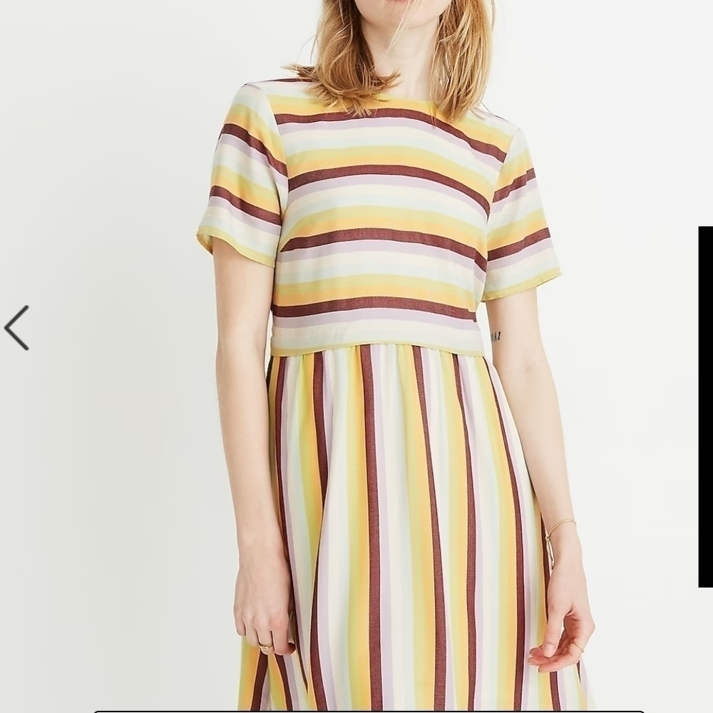 Madewell Striped Scoop-Back Dress	Sea Haze Multi Stripe 2